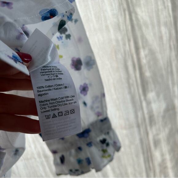 J. Crew Classic-fit Ruffleneck Shirt In Airy Floral Button Down Blouse Top NEW 2 - Picture 5 of 6